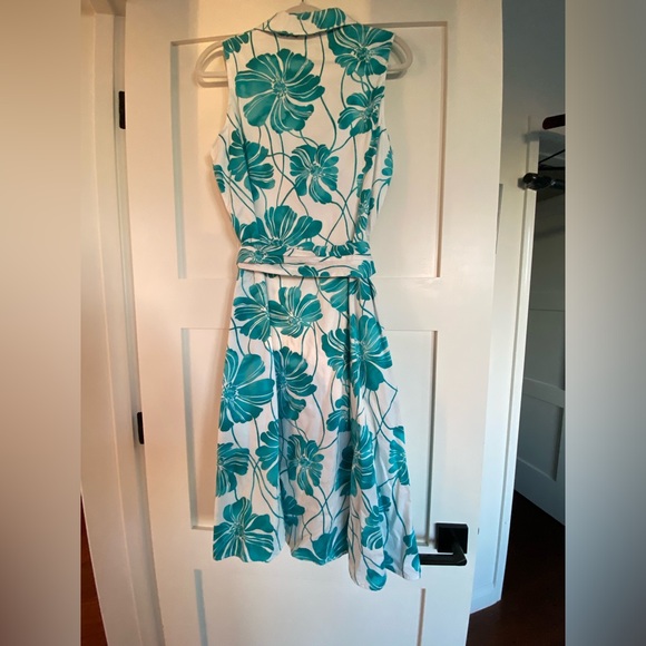 Floral Teal Jones New York Midi Dress - Picture 3 of 7